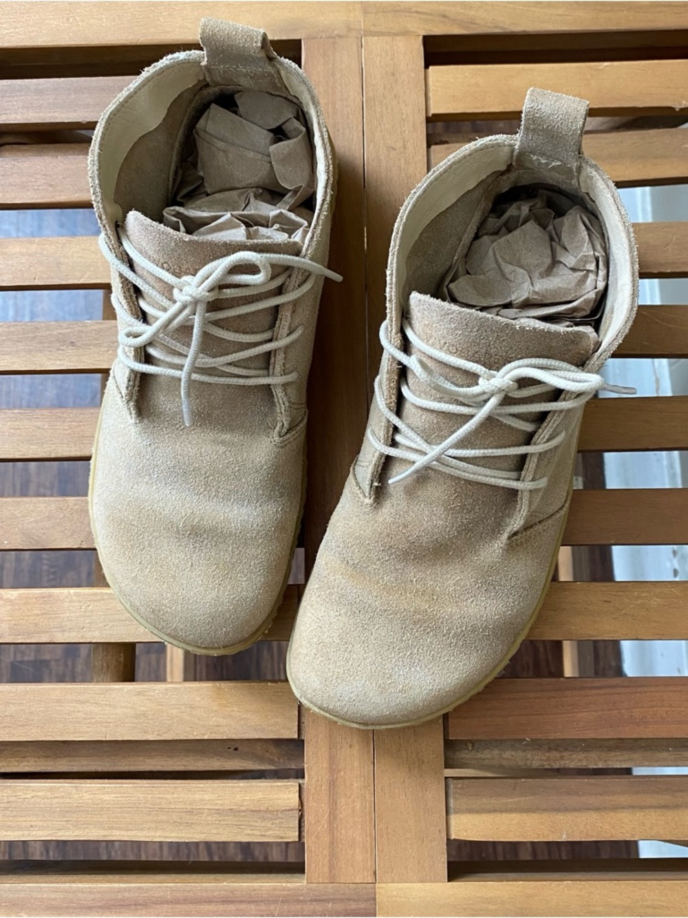 Vivobarefoot Gobi III soft honey beige suede leather barefoot desert shoe boot - Picture 4 of 9
